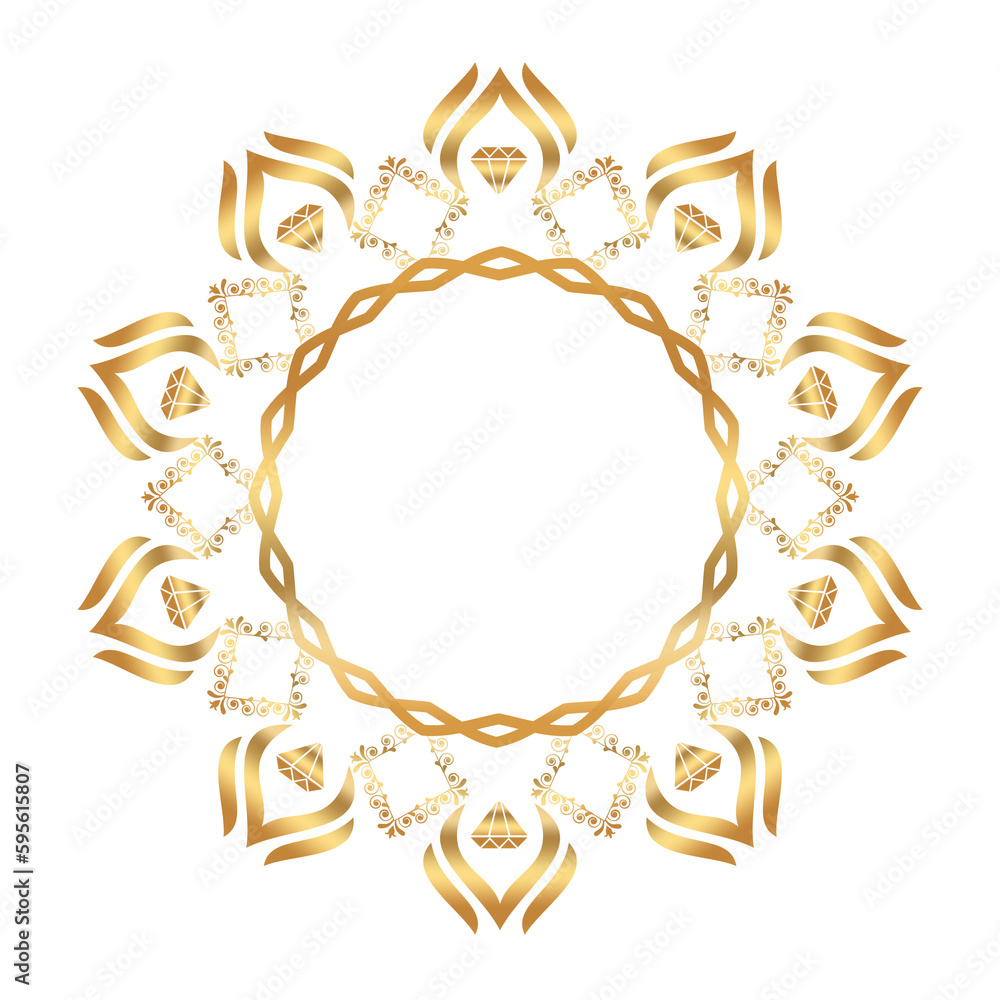 golden Frame circle Logo vintega and luxury_01 golden Frame circle Logo vintega and luxury_01
