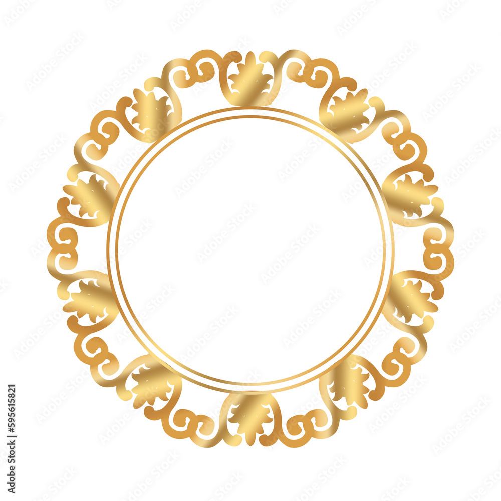 golden Frame circle Logo vintega and luxury_03 golden Frame circle Logo vintega and luxury_03
