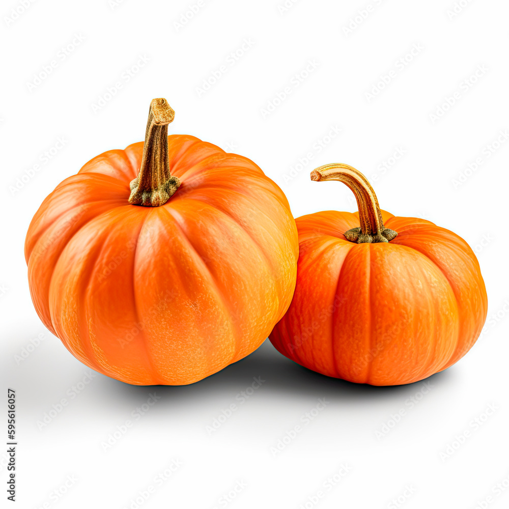 Obraz premium Pumpkins on white background. Generative AI.