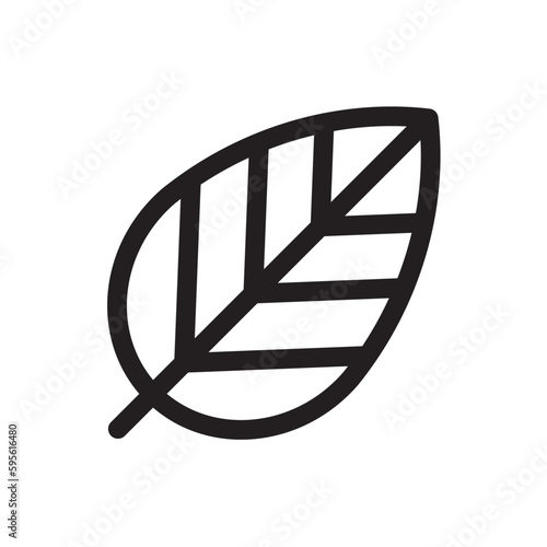 Leaf vector line icon. Leaf flat sign design. Leaf symbol isolated pictogram. UX UI icon of leave. Linear icon outline symbol