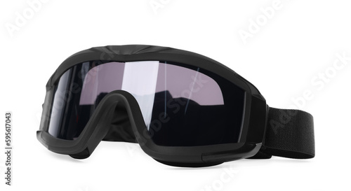 Tactical glasses isolated on white. Military training equipment photo