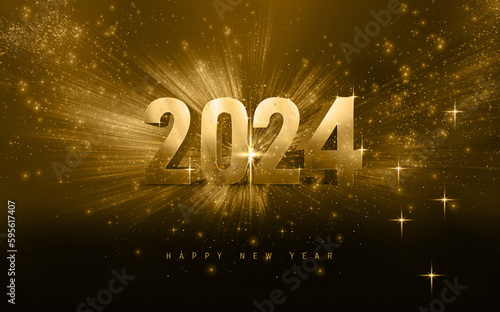 Golden happy celebration christmas and new year eve 2024. New Years Eve 2023 2024