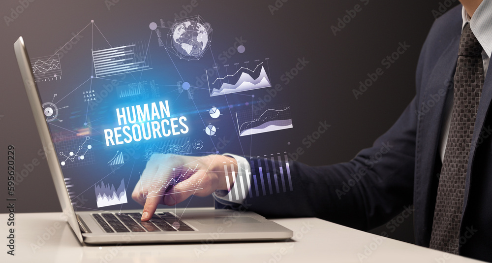 Businessman working on laptop, business concept Businessman working on laptop, business concept
