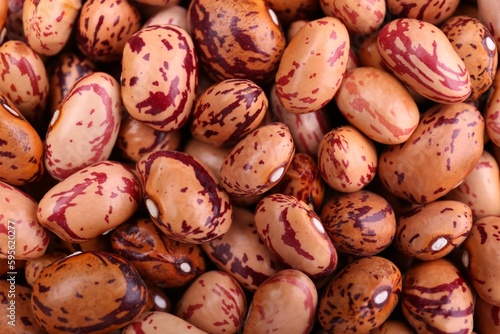 Dry kidney beans as background, top view