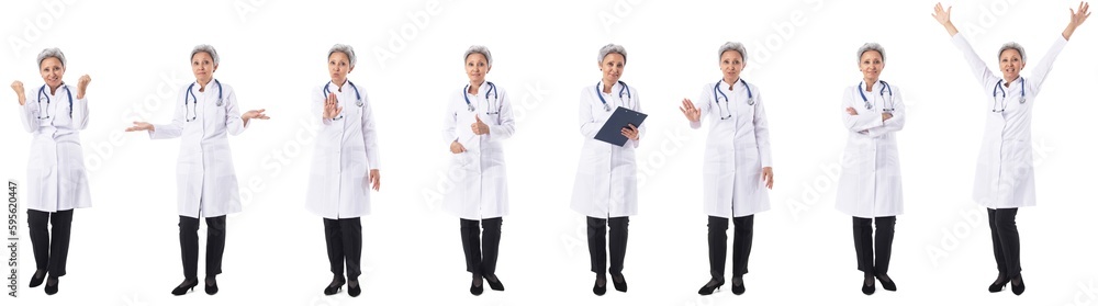 Set asian medical doctor portraits Set asian medical doctor portraits