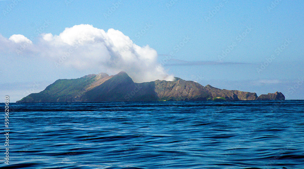 Active Whakaari volcano on White Island, New Zealand