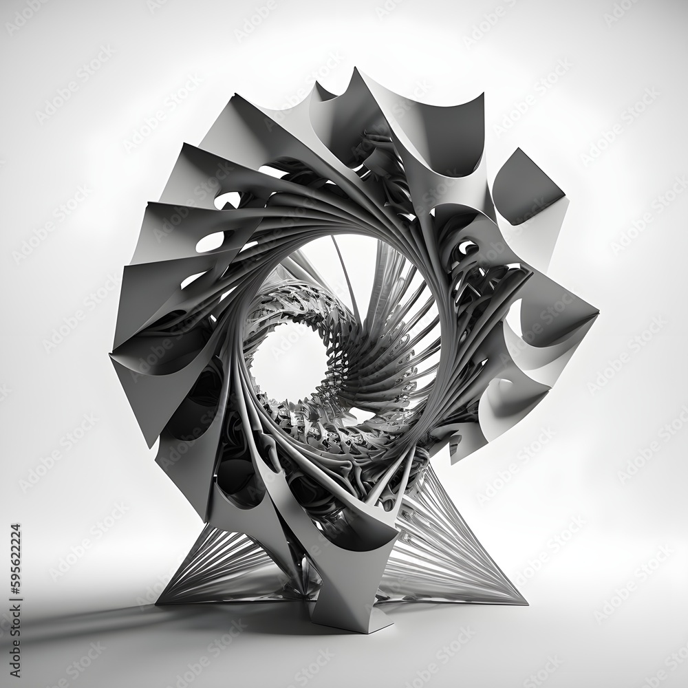 minimalism abstract wireframe sculpture graphic design print 3d