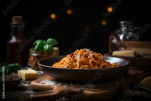 Scrumptious pasta dish. Generative AI