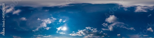 Canvas Print Blue sky panorama with Cirrus clouds in Seamless spherical equirectangular format