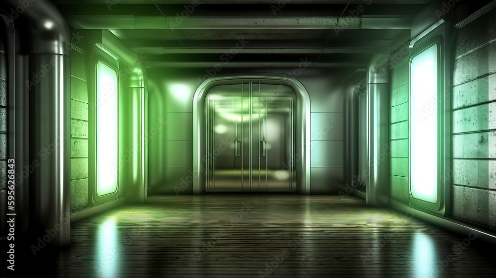Science fiction glowing portal to another dimension. Generative AI Science fiction glowing portal to another dimension. Generative AI