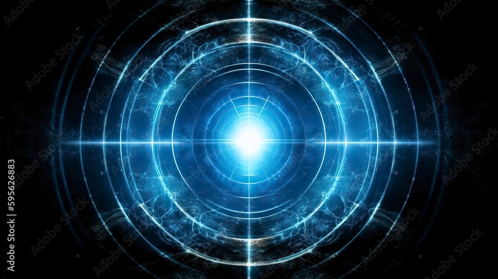Fototapeta premium Science fiction glowing portal to another dimension. Generative AI