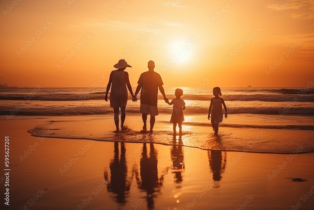 Family Fun in the Sun: Summer Beach Vacation (Ai generated)