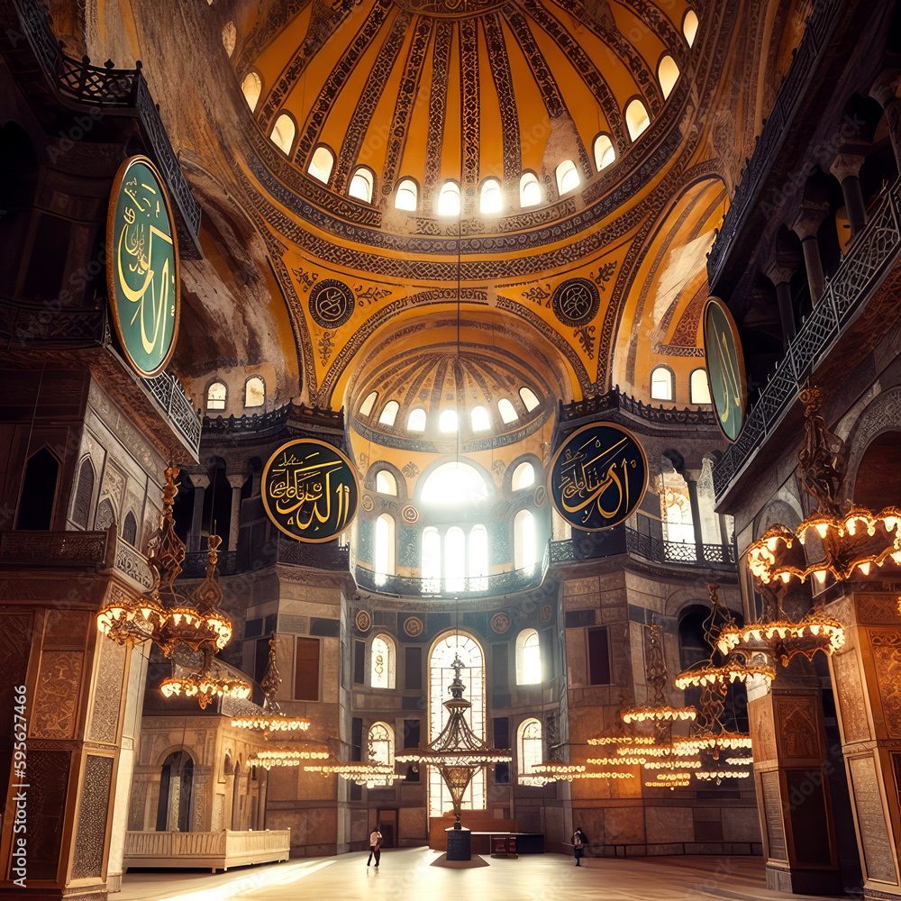 interior of the mosque, ai