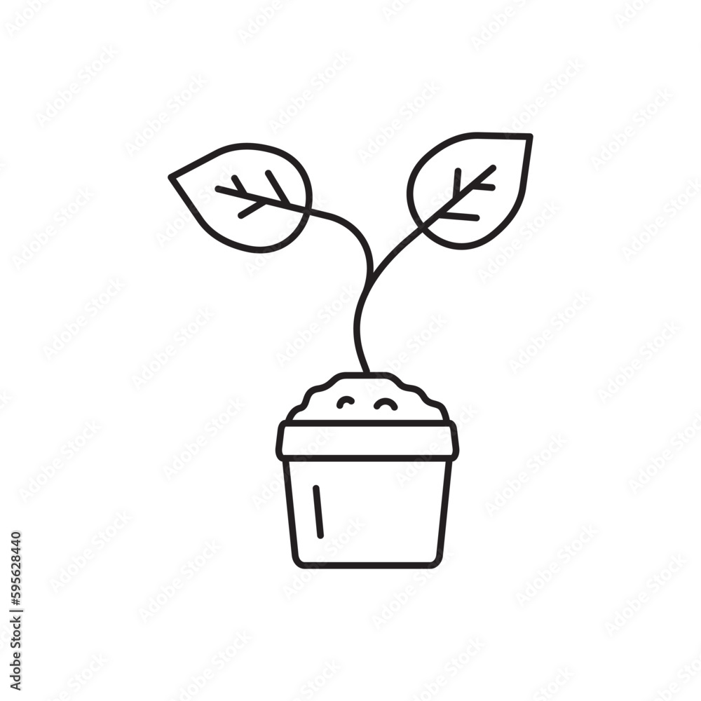 Plant vector linear icon. Houseplant flat sign design. Seedling nature plant symbol isolated pictogram. Plant UX UI icon symbol outline sign Plant vector linear icon. Houseplant flat sign design. Seedling nature plant symbol isolated pictogram. Plant UX UI icon symbol outline sign