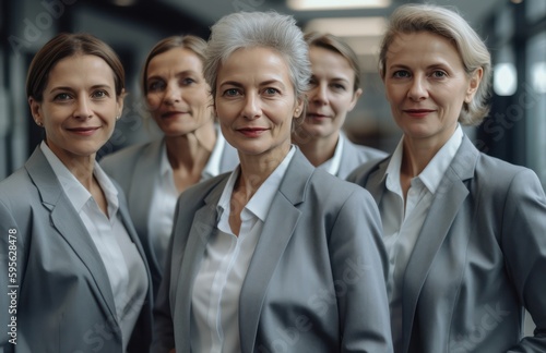 Group of confident female executives ,looking at the camera. Generative AI