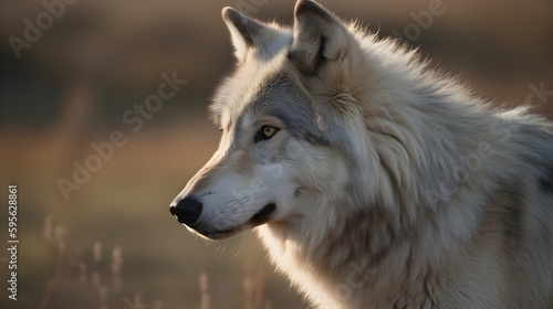 Majestic portait of alpha wolf
