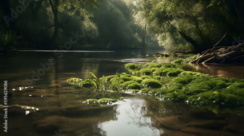 clear water and vibrant aquatic life  AI Generative art