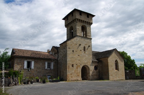 Church in the village of Les Salelles in Ardeche in France, Europe