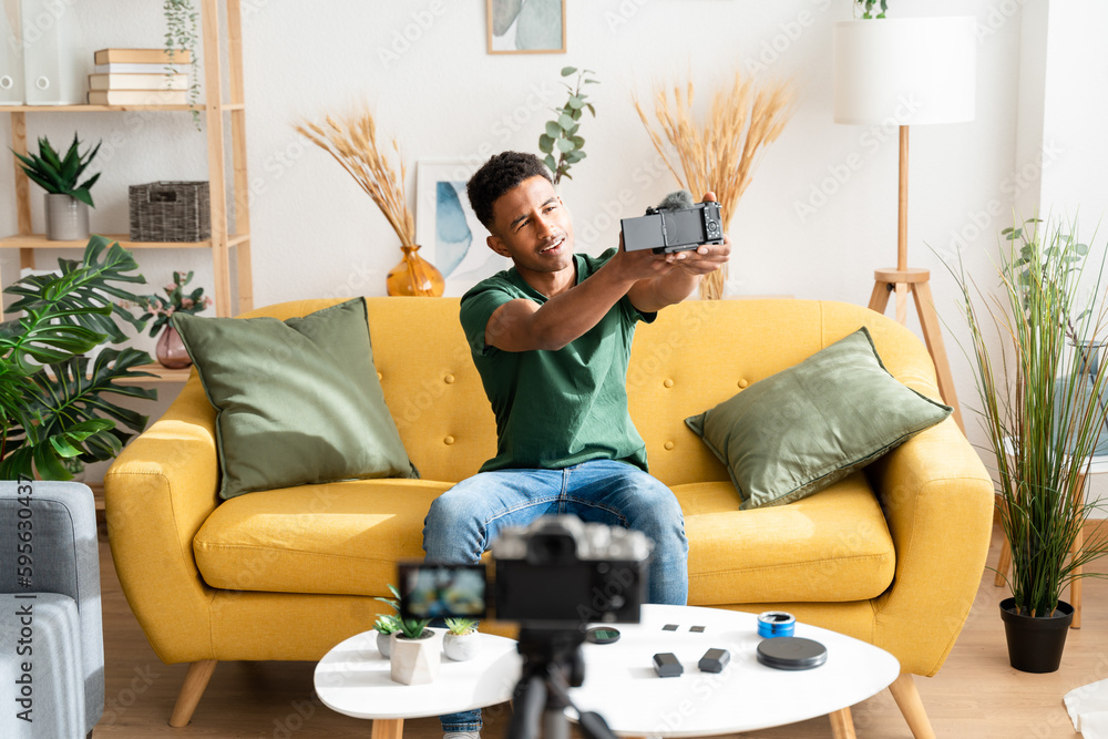 Professional photographer shooting video on camera Professional photographer shooting video on camera