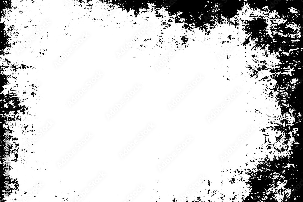 Grunge border texture background. Abstract frame overlay. PNG graphic illustration with transparent background.