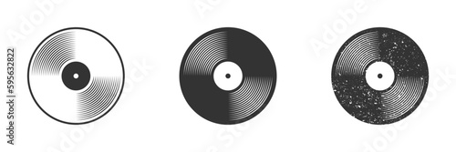 Vinyl plate disc icon. Vinyl record symbol. Vector illustration. photo
