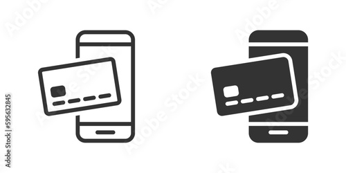 Mobile banking vector icon. Сredit card online payment, pay with mobile phone. Vector illustration.