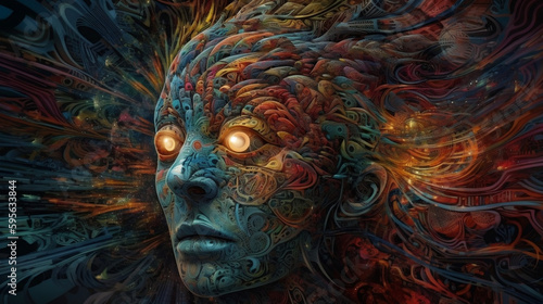 Psychedelic Wallpaper. hypnotic surreal transcendent. Generative AI. #20