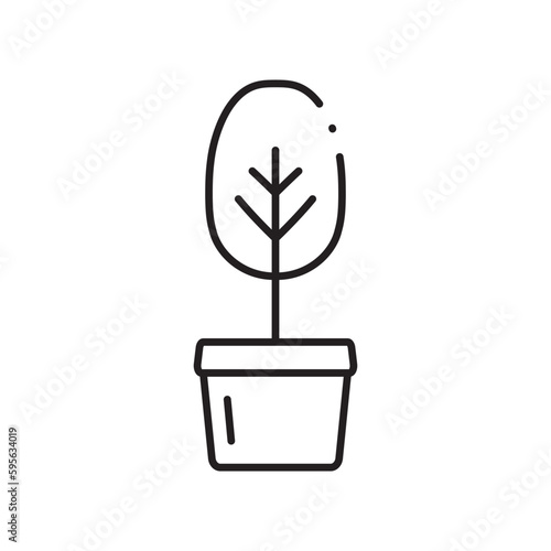 Plant vector linear icon. Houseplant flat sign design. Seedling nature plant symbol isolated pictogram. Plant UX UI icon symbol outline sign 