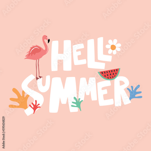 Hello Summer Celebration Banner Icon Vector Design.