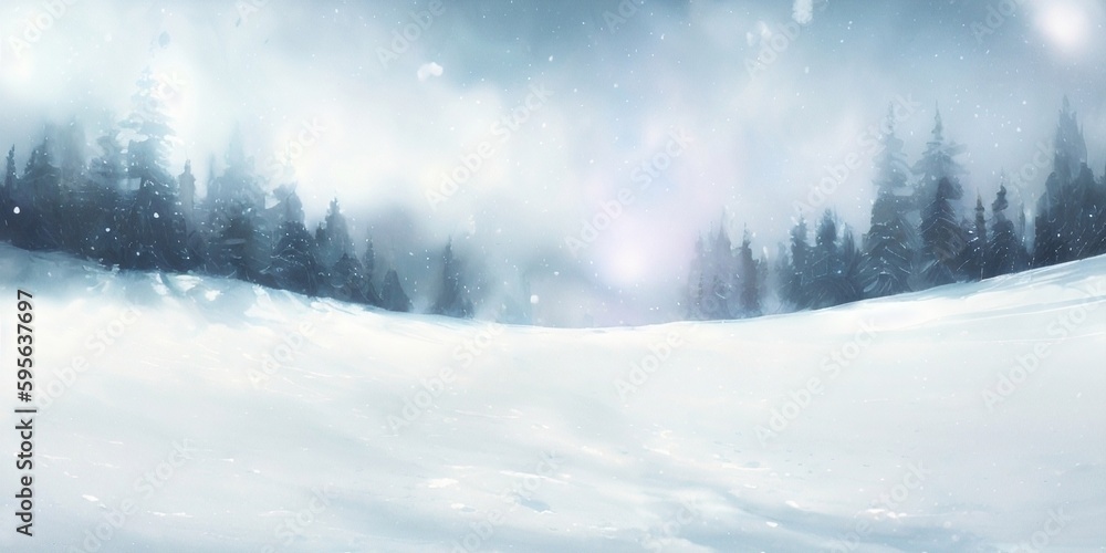Winter background, snowy forest generative ai illustration, snowfall, winter weather Winter background, snowy forest generative ai illustration, snowfall, winter weather