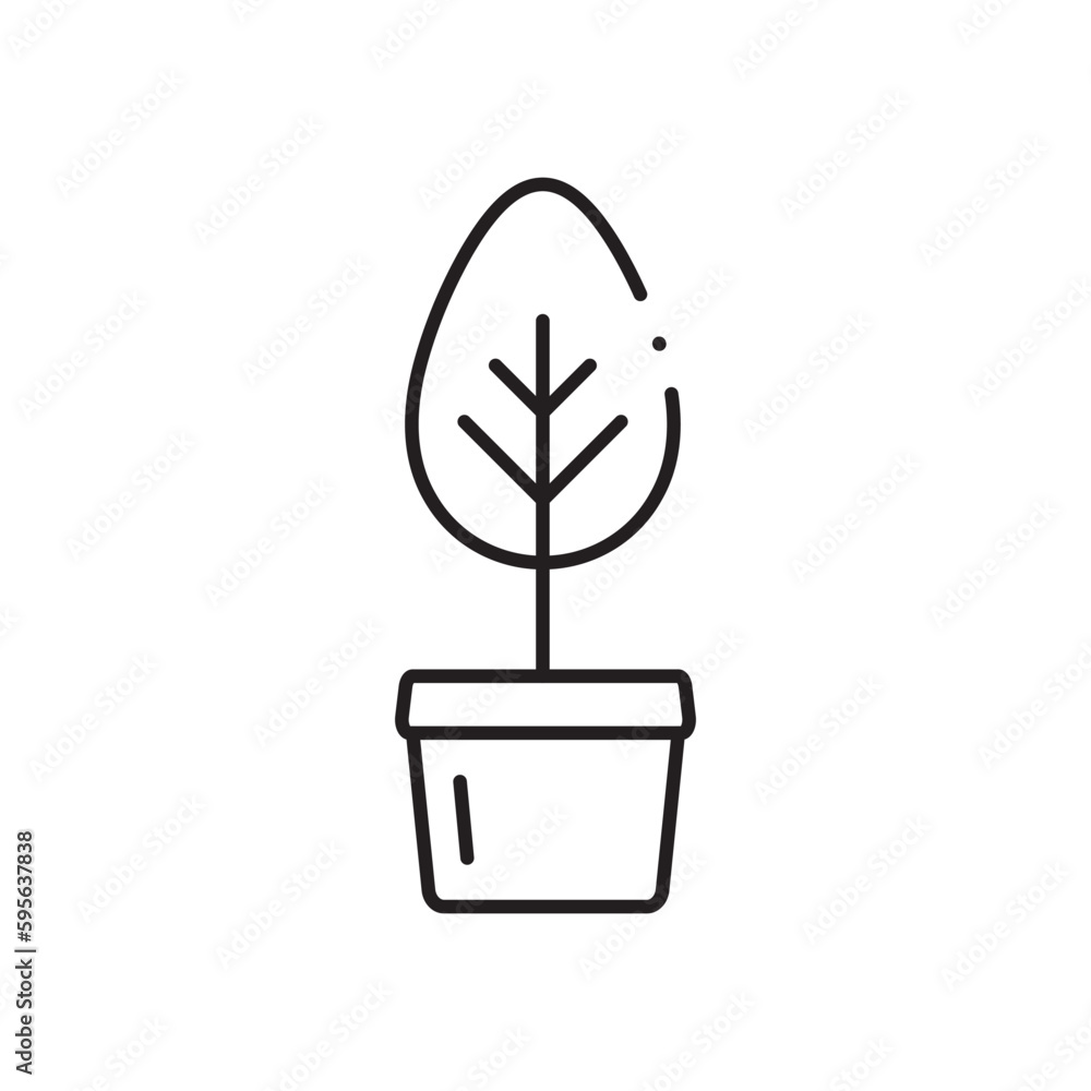 Plant vector linear icon. Houseplant flat sign design. Seedling nature plant symbol isolated pictogram. Plant UX UI icon symbol outline sign Plant vector linear icon. Houseplant flat sign design. Seedling nature plant symbol isolated pictogram. Plant UX UI icon symbol outline sign