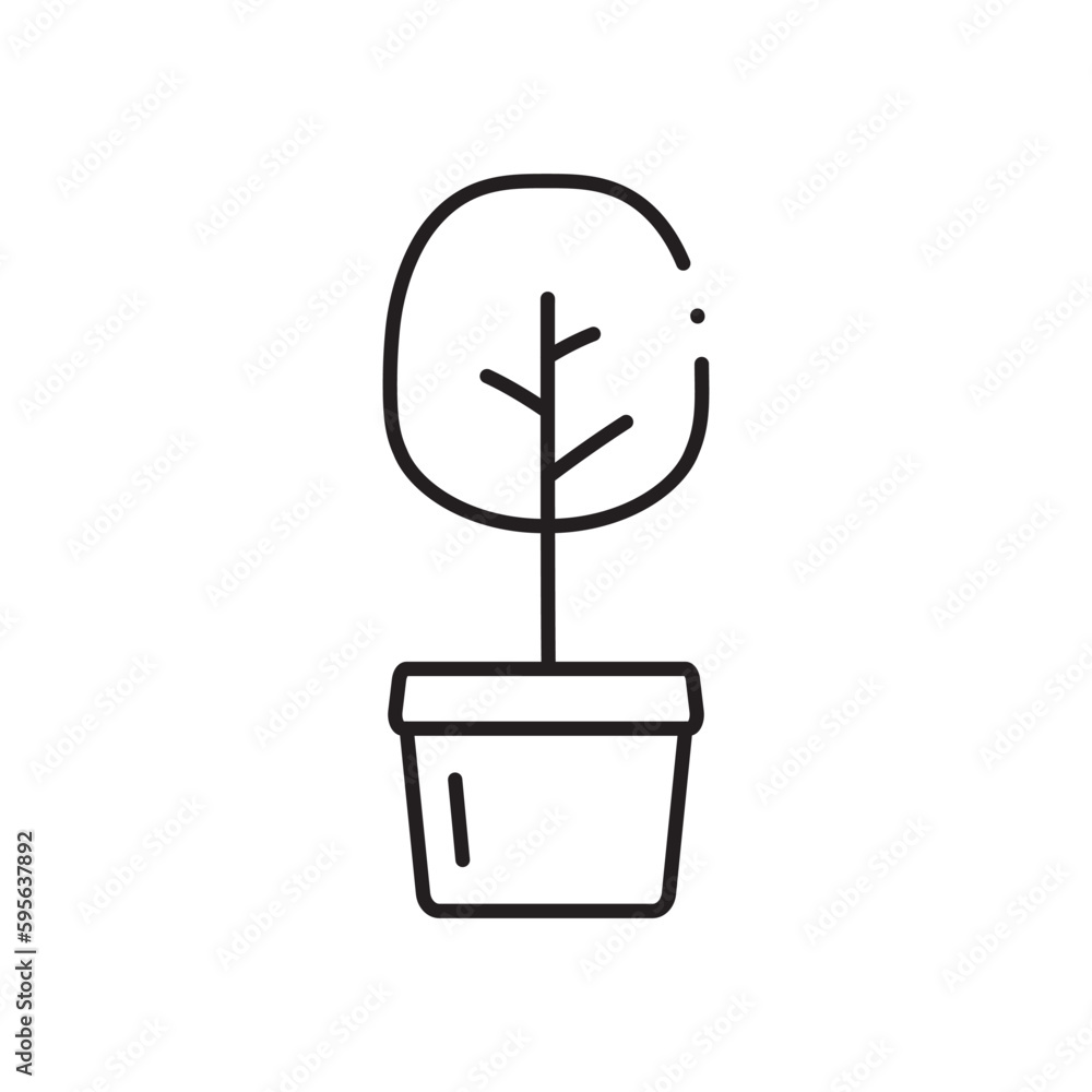 Plant vector linear icon. Houseplant flat sign design. Seedling nature plant symbol isolated pictogram. Plant UX UI icon symbol outline sign Plant vector linear icon. Houseplant flat sign design. Seedling nature plant symbol isolated pictogram. Plant UX UI icon symbol outline sign