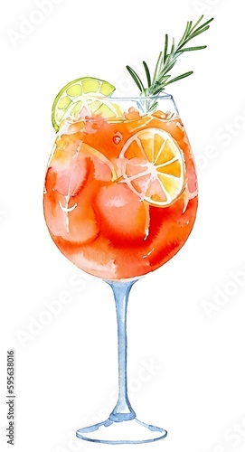 Fotografiet Aperol spritz, summer cocktail, generative ai