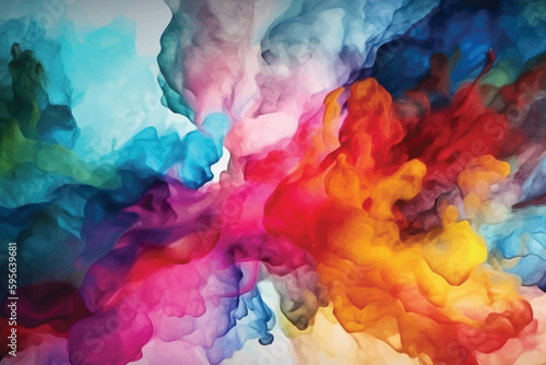 Abstract rainbow colors watercolor background