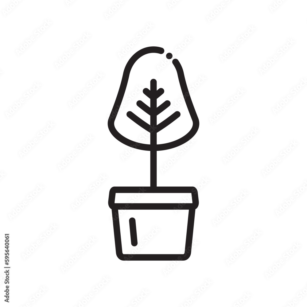 Plant vector linear icon. Houseplant flat sign design. Seedling nature plant symbol isolated pictogram. Plant UX UI icon symbol outline sign Plant vector linear icon. Houseplant flat sign design. Seedling nature plant symbol isolated pictogram. Plant UX UI icon symbol outline sign