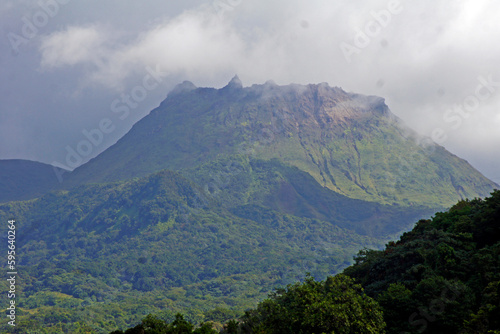 La Soufriere volcano on the island of Guadeloupe  France