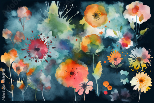 abstract background with flowers