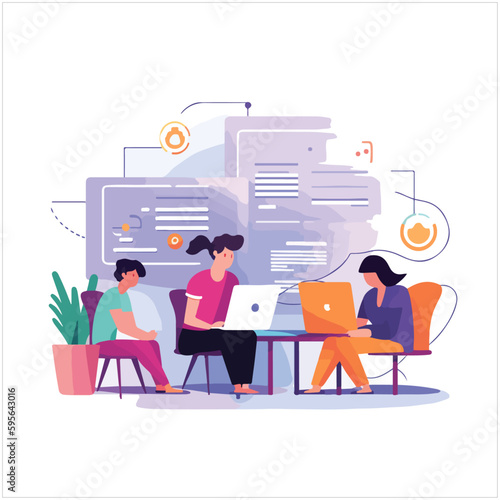 Team Writes Code Programming For App Or Website