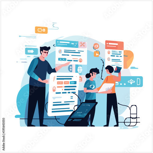 Team Writes Code Programming For App Or Website