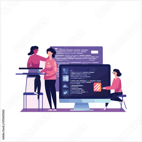 Team Writes Code Programming For App Or Website