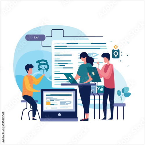 Team Writes Code Programming For App Or Website