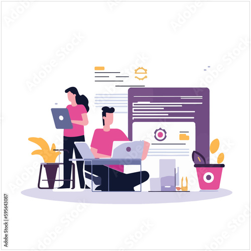 Team Writes Code Programming For App Or Website