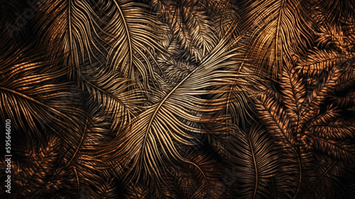 aged date palm leaves background, golden color of date palm leaves pattern,