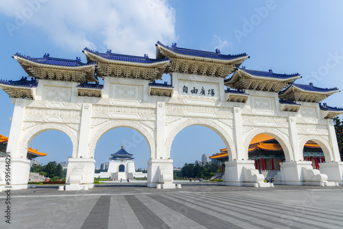 Chiang Kai Shek memorial hall at Liberty Square in Taipei city of Taiwan