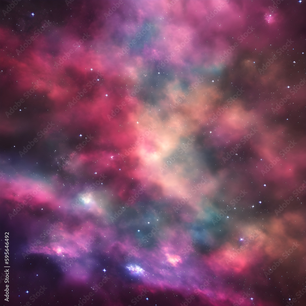 Deep space with stars in the nebula Generative art