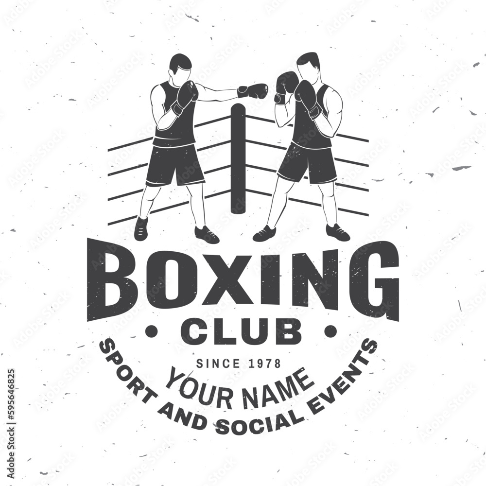 Boxing club badge, logo design. Vector illustration. For Boxing sport