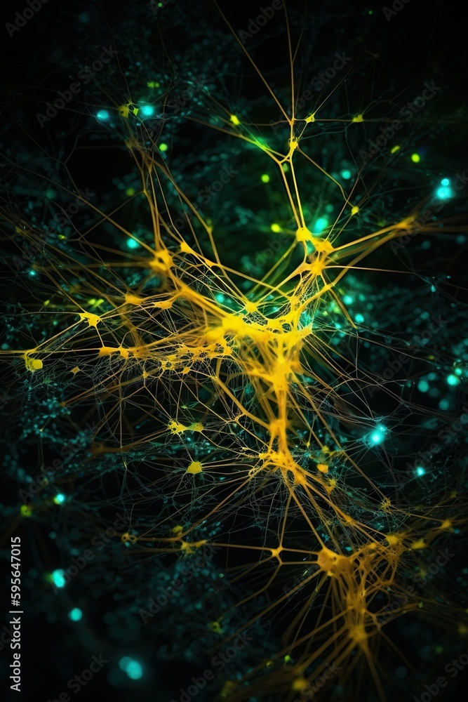 Fototapeta premium Delving into Artificial Intelligence: A Mesmerizing Digital Neural Network