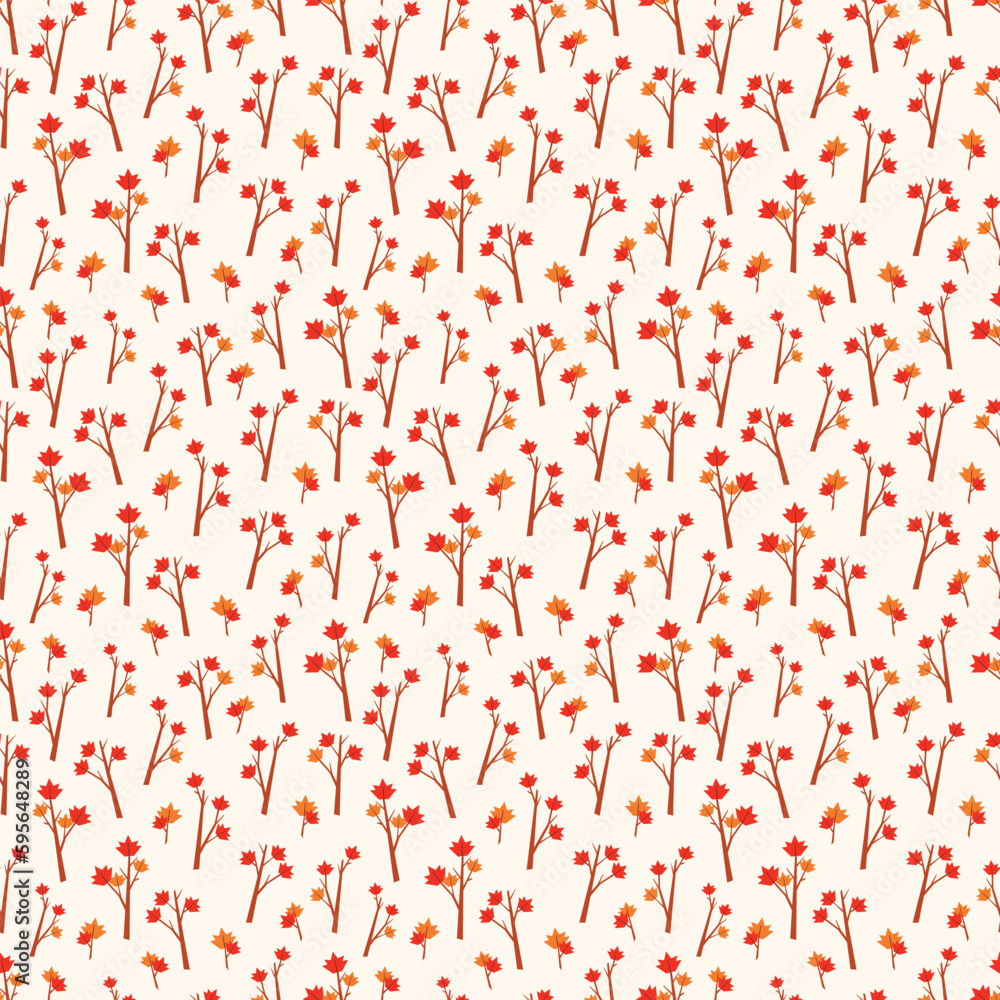 vector pattern with elements of maple leaves on a light background. flower pattern illustration for design vector pattern with elements of maple leaves on a light background. flower pattern illustration for design