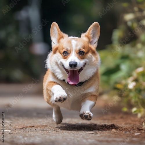 A running corgi
