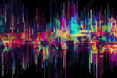 Unique Design Abstract Digital Pixel Noise Glitch Error Video Damage © rufous